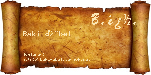 Baki Ábel névjegykártya